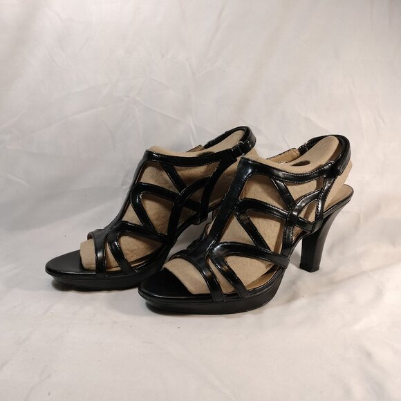 Naturalizer Danya Black Strappy Platform Heels - Picture 4 of 10